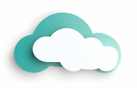 white cloud paper speech bubble shape with empty space on white background.の素材