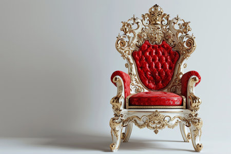 Luxury red armchair on white background. 3d renderの素材