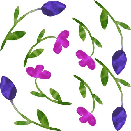 Seamless floral pattern watercolorのイラスト素材