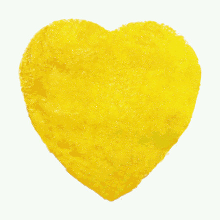 Watercolor yellow heart, vector element for your designのイラスト素材
