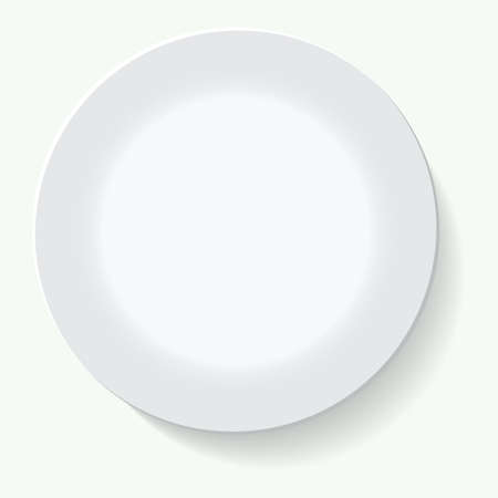 Empty white plate. Illustration on white backgroundのイラスト素材