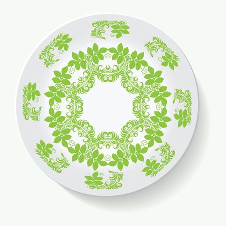 plate with elegance tribal ornament mandala. Vector illustrationのイラスト素材