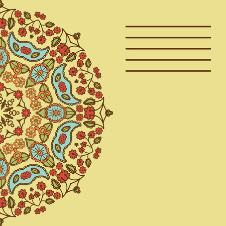 Floral mandala. Ethnic decorative elements. Hand-drawn background. Islam, Arabic, Indian, Ottoman motifs.のイラスト素材