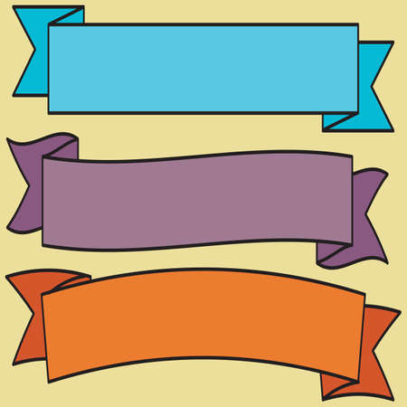 set retro ribbons and label /vector collectionのイラスト素材