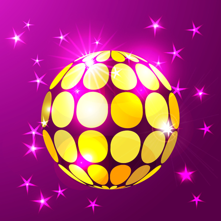 Disco ball background in glowing goldのイラスト素材