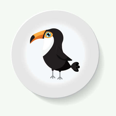 decorative plates for interior design. Empty dish, porcelain plate mock up design.のイラスト素材