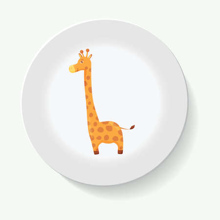 decorative plates for interior design. Empty dish, porcelain plate mock up design.のイラスト素材