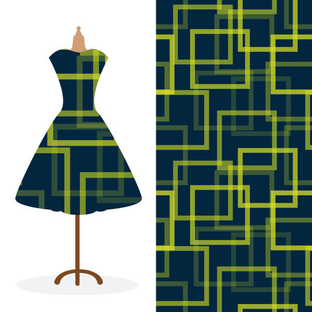 Women long dress mock up with brightのイラスト素材