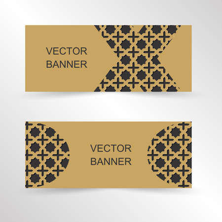 Set of geometric banner, website banner template design. Landing page design , promotion banner , advertising. Easy to use and customize.のイラスト素材