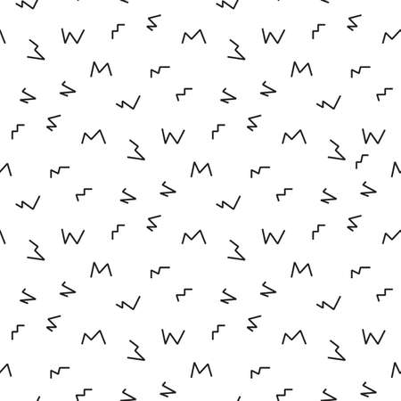 Memphis style with geometric pattern, vector illustration with geometric figures. Trendy seamless pattern.のイラスト素材
