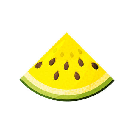 Yellow watermelon cut in a triangle.のイラスト素材