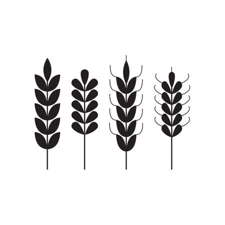 Wheat Ears Icons and Set. For Identity Style of Natural Product Company and Farm Company. Organic wheat, breadのイラスト素材
