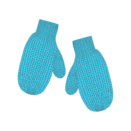 Blue mittens. Vector illustration. Flat design for business financial marketing banking advertising web concept cartoonのイラスト素材