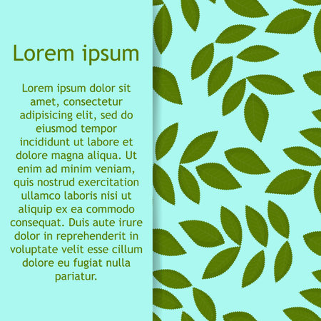 Seamless pattern green leaves. Flat vector templateのイラスト素材