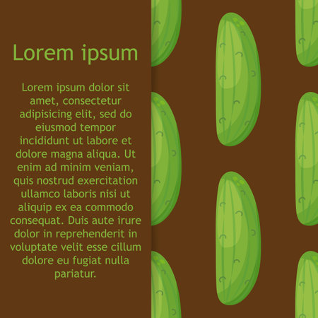 Cucumber seamless pattern. endless background, texture. Vegetable backdrop. Vector illustrationのイラスト素材