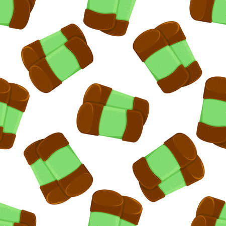 Seamless pattern from traditional Swedish sweets dammsugare. Vector cartoon backgroundのイラスト素材