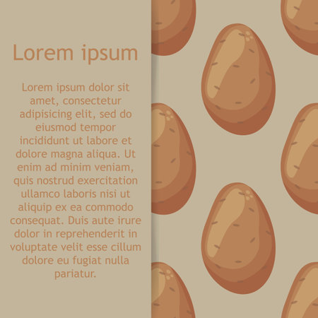 Potato seamless pattern. Raw vegetable. Hand drawn doodle vector sketch. Healthy food. Vegetarian product. Vegan menu.のイラスト素材