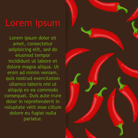 Seamless pattern with stylish red hot chili peppers on background for fabric, textile, clothes, tablecloth other thingsのイラスト素材