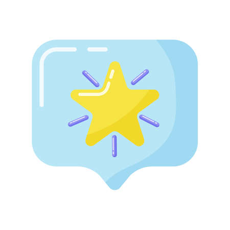 Flat icon star notification isolated on white background.のイラスト素材