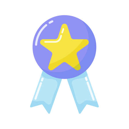 Award medal with ribbon and star. Vector illustrationのイラスト素材