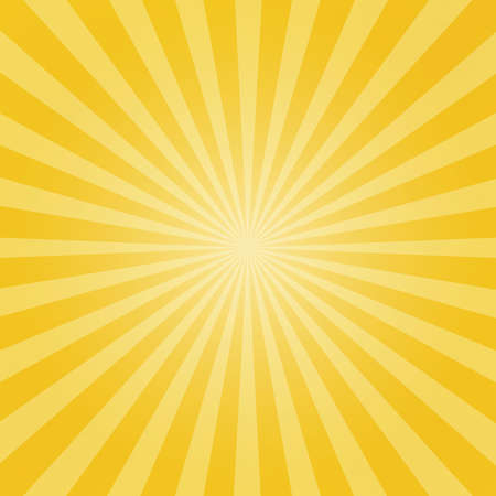 Sunlight abstract background. Bright yellow color burst background. Sun beam ray sunburst pattern background.のイラスト素材