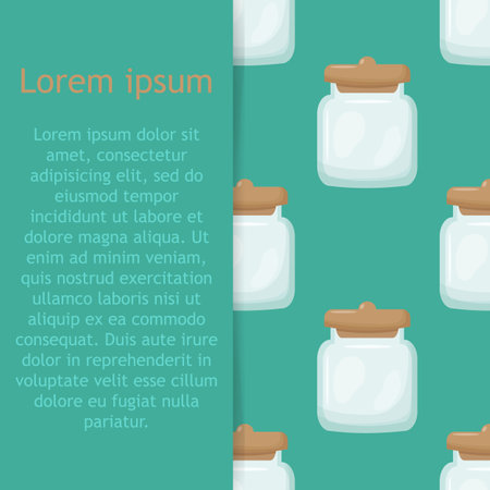 Glass jar seamless pattern. Empty glass jar isolated illustration background.のイラスト素材