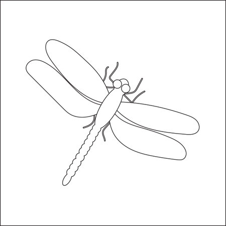 Dragonfly. Hand drawn doodle insect. Ethnic patterned vector illustration. Sketch for adult coloring page, tattooのイラスト素材
