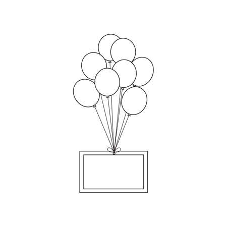 balloons simple drawing outline for coloring book vector illustrationのイラスト素材