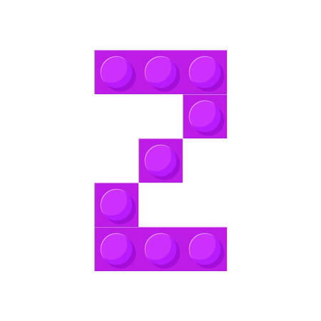 Plastic building blocks alphabet. The letter Z. Vector illustrationのイラスト素材