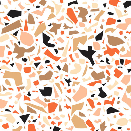Terrazzo flooring vector seamless pattern. Texture of classic italian type of floor Venetian style composed of naturalのイラスト素材