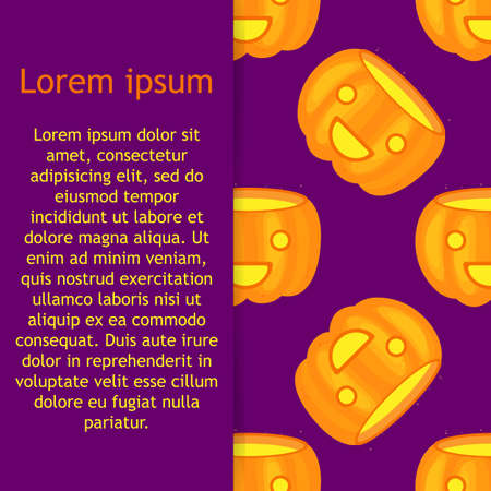 Seamless pattern for Halloween. Glowing pumpkins on backgroundのイラスト素材