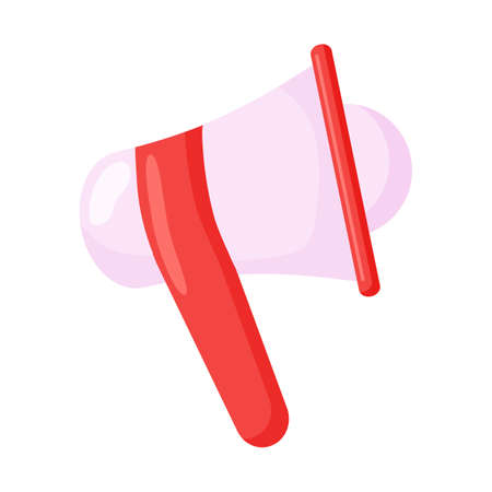 Megaphone, loudspeaker vector cartoon flat icon isolated on white background.のイラスト素材