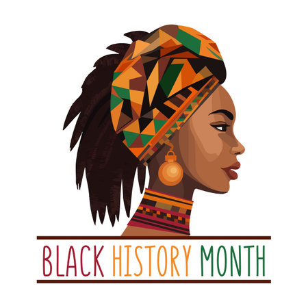 National Black History Month. Holiday concept. Template for background, banner, card, poster with text inscription.のイラスト素材
