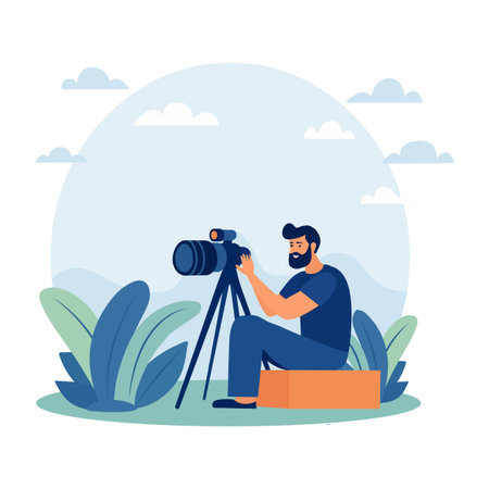 Male photographer concept. Professional photographer with camera.