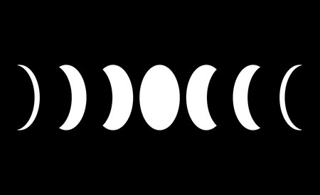 Flat icon set of Moon Phases isolated on white background