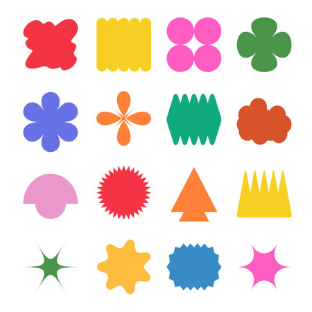 Set color figure pencil. Hand-drawn crayon design elements: round, square, and triangular shapes in a fun, kid-friendly style with ample copy space.のイラスト素材