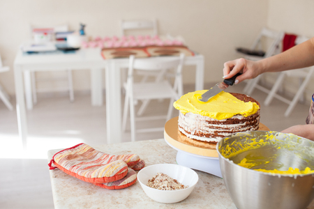 Cooking concept. Home made cake.の写真素材
