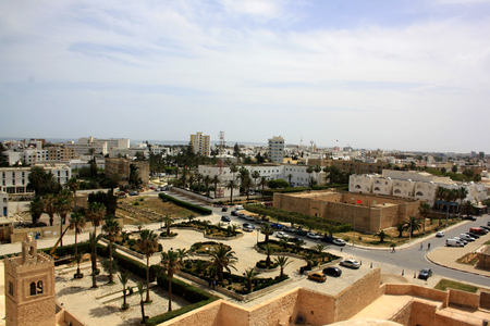 Top view of the hot summer cityの写真素材