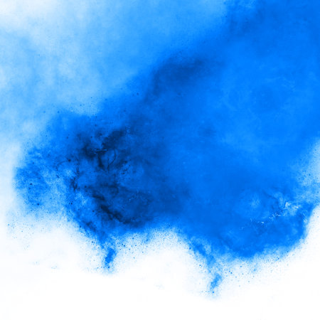 Blue color watercolor splash, bright expressive abstract background wallpaper backdrop texture....