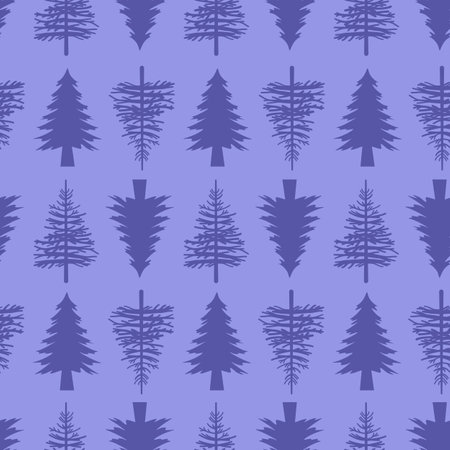 Seamless pattern coniferous tree fir tree forest. Design for fabric, wrapping paper, cover, web, print, wallpaper, textileのイラスト素材