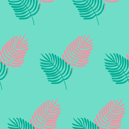 Blue forest seamless pattern, dense pine forest and deciduous trees, vector illustration