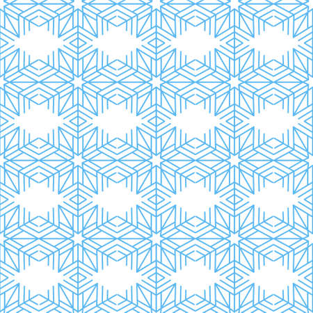 Snowflake seamless pattern christmas, geometric mandala snowflake blue color, vector illustrationのイラスト素材