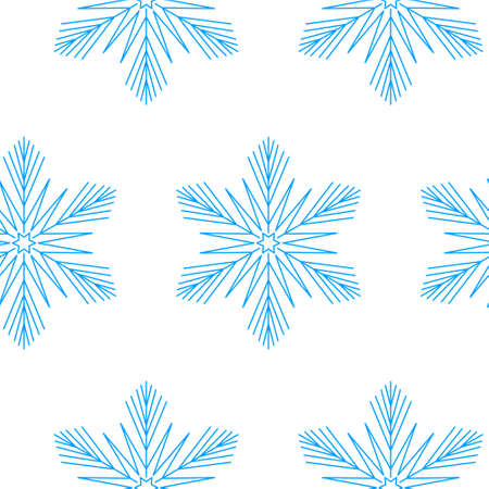 Snowflake seamless pattern christmas, geometric mandala snowflake blue color, vector illustrationのイラスト素材