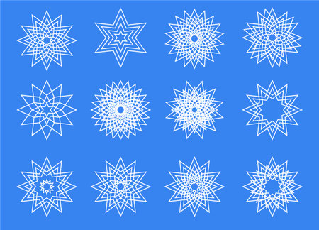 christmas white snowflake icon, crystal symbol vector illustrationのイラスト素材