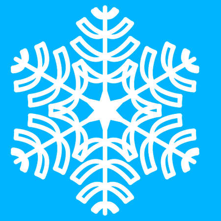 Symmetrical snowflake christmas decoration, geometric vector icon illustrationのイラスト素材