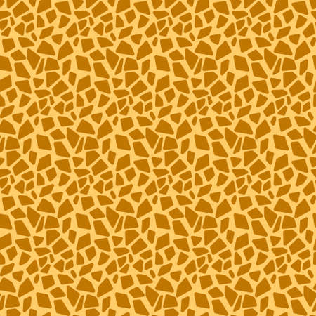 Animalistic seamless pattern giraffe skin, imitation of a giraffe pattern on yellow orange brown fabric, flat designのイラスト素材