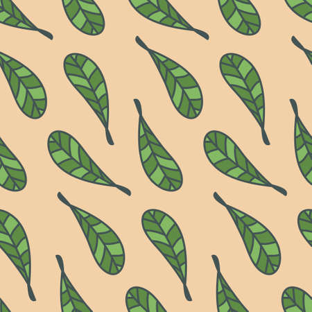 Seamless pattern with bright green fantasy leaf, decorative art background wallpaperのイラスト素材