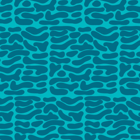 Abstract seamless pattern blue color, bright saturated spot smeared blob for textile design and packaging illustration vectorのイラスト素材