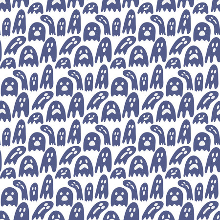 Ghost poltergeis seamless pattern for halloween textile and wrapping paper design, eps 10 vector...
