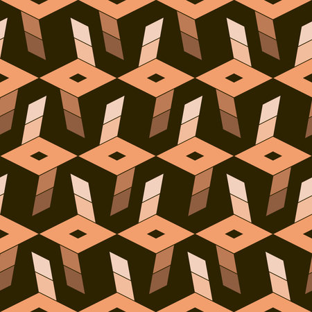 Abstract geometric seamless pattern brown beige color vector illustration